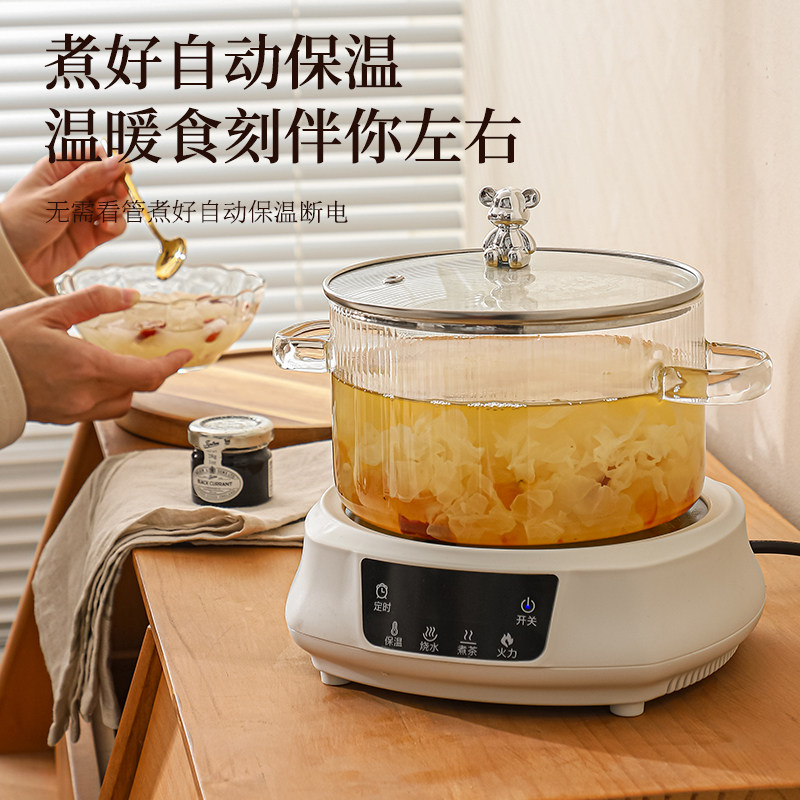 德国多功能玻璃电煮锅分体式炖煮一体养生壶小火锅家用一人食小锅