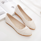 女2025春秋女鞋 妈妈鞋 豆豆鞋 单鞋 浅口皮鞋 上班工作鞋 子软底平底鞋