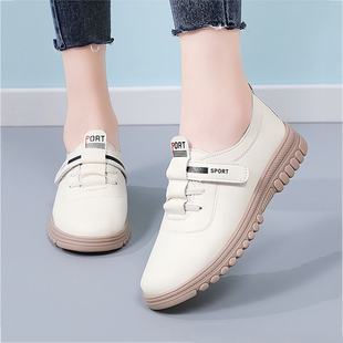 真皮休闲鞋女2026新款秋冬女鞋百搭大码小皮鞋舒适软底平底妈妈鞋