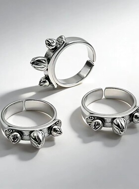 复古雷榍花苞戒指小众轻奢百搭