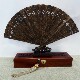沉香木折扇越南芽庄6A级高油脂黑油老料镂空扇子工艺摆件中国复古