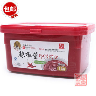 吴文善韩国辣椒酱1000g石锅拌饭酱火锅炒年糕甜辣酱商用韩式辣酱