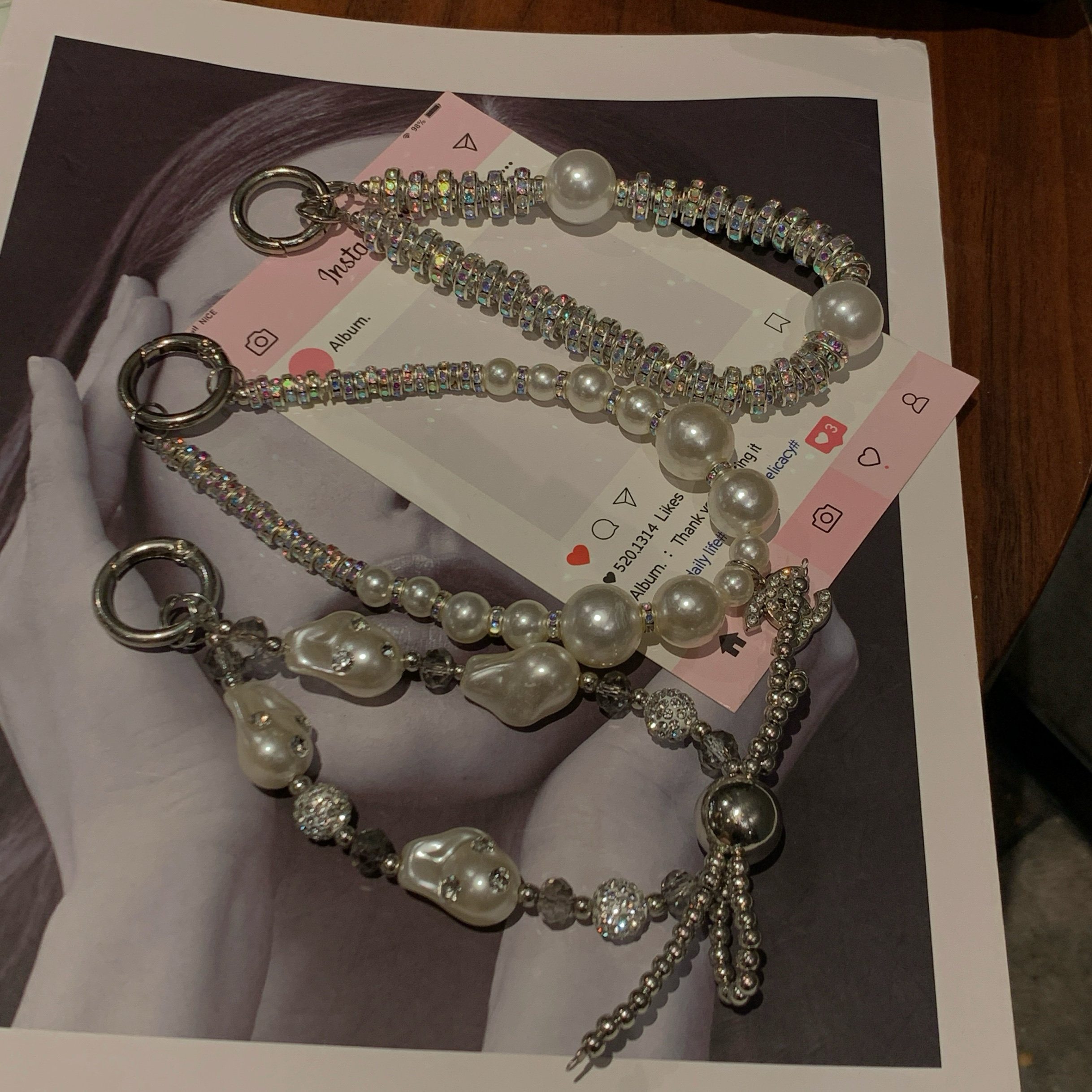 手机挂绳短款手腕带子珍珠串珠手链女ins风网红同款防丢吊坠挂饰,3C数码配件,手机挂件/手机链,淘宝优惠券,粉丝福利购,淘宝优惠卷