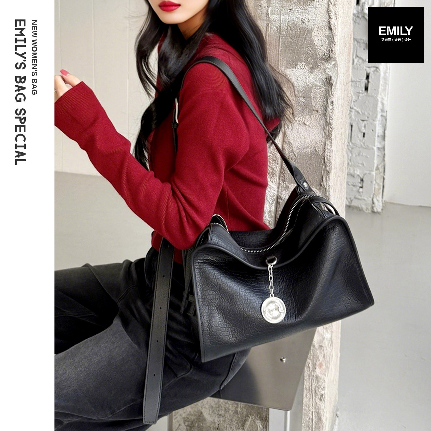 新款真皮头层牛皮女大容量复古休闲通勤枕头包托特包手提单肩斜挎