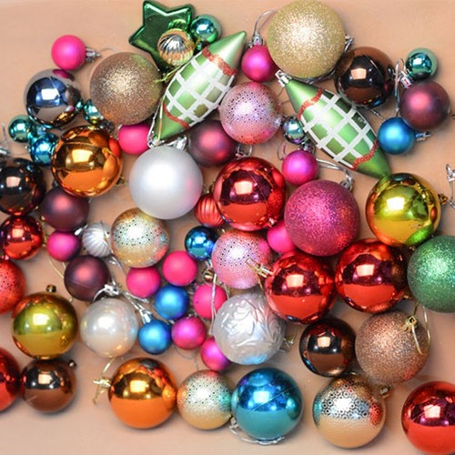 圣诞球多多包 圣诞装饰品 圣诞树装饰材料包配件球小吊球彩球套装