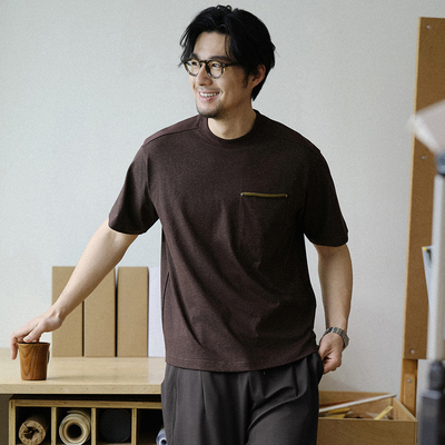 收留2025新款男士口袋短袖T恤