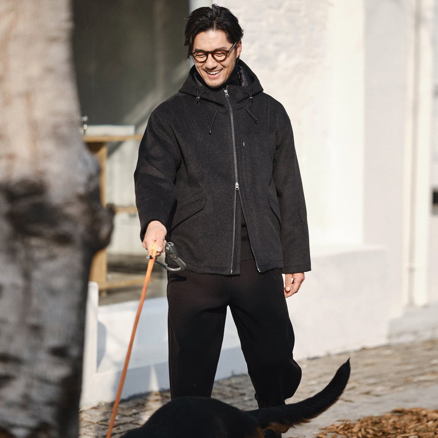 收留原创羊毛呢连帽保暖夹克