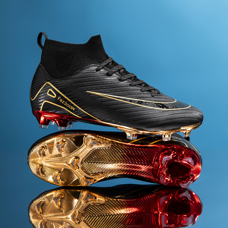 2025新品C罗刺客电镀成人儿童足球鞋男童AG长钉TF碎钉学生训练鞋