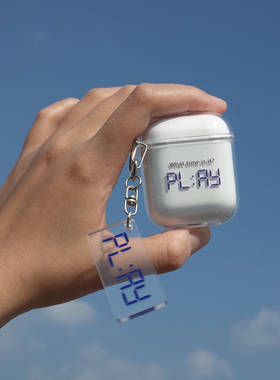 原创play time 创意透明硅胶耳机壳保护套 适用于苹果AirPods3代