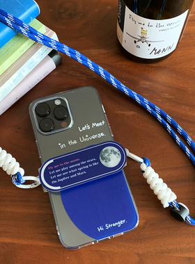 BlueHour原创飞奔到月球可调节手机背夹挂绳配件挂脖可斜挎小众