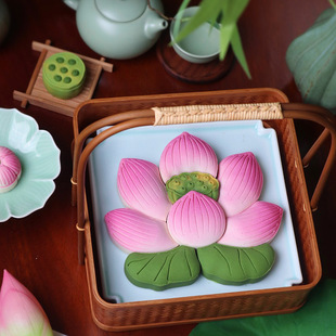 新年好运莲莲手工低糖荷花糕点礼盒送长辈过年伴手礼下午茶点心