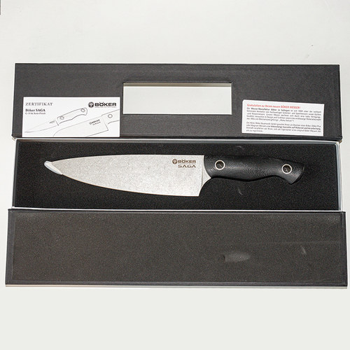 Boker进口【Saga Chefmesser】440C刃材 G10手柄 高端厨师专用刀