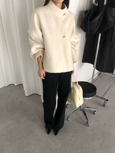欧洲站2026年新款立领双面羊毛大衣女中长款韩版宽松羊毛外套高级