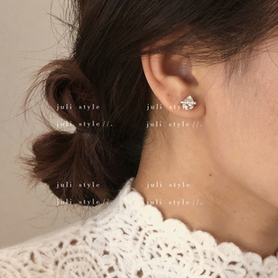 橘里 莫桑钻水滴小巧耳钉女养耳洞耳环日常通勤耳饰 S925纯银针