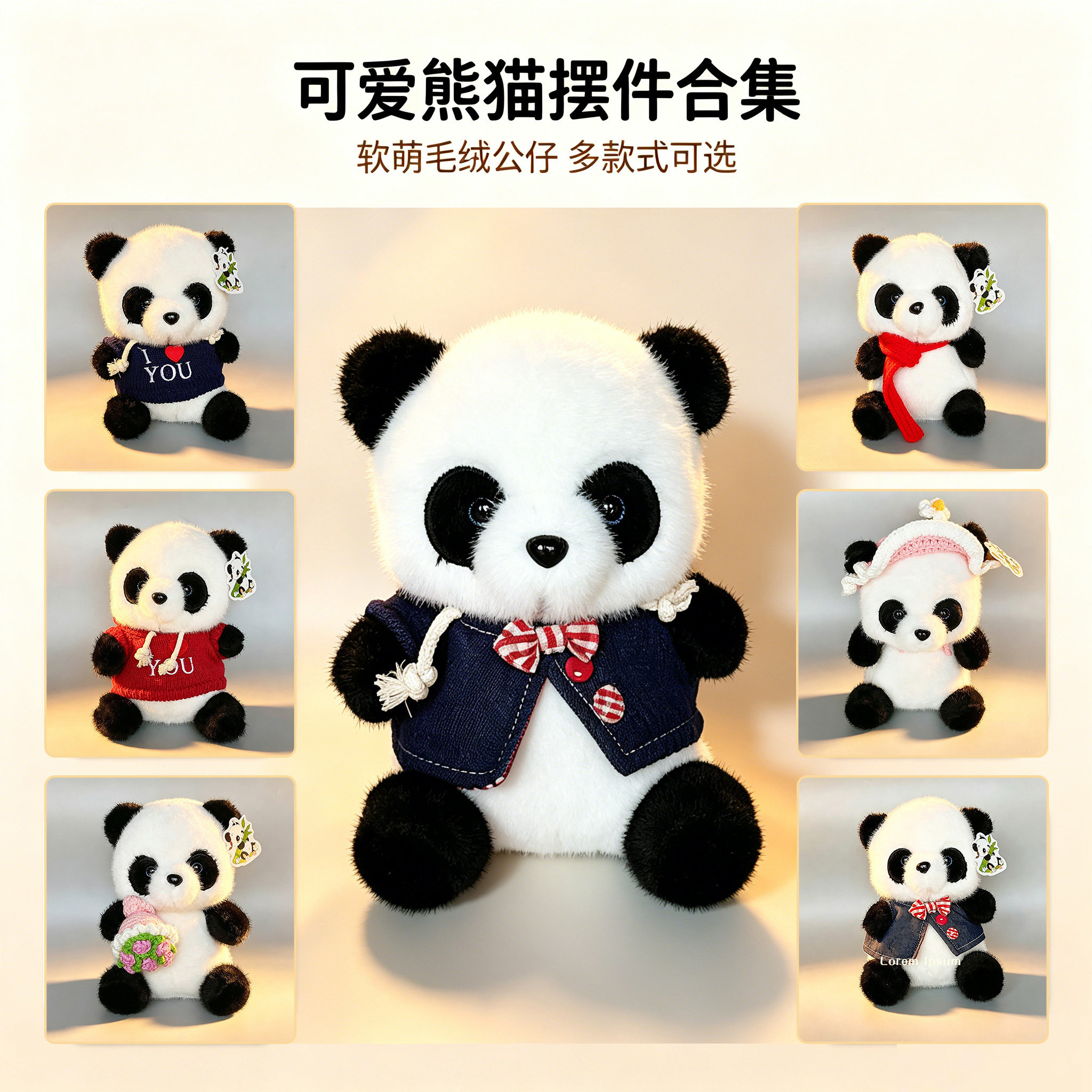 成都可爱大熊猫公仔毛绒礼品玩具