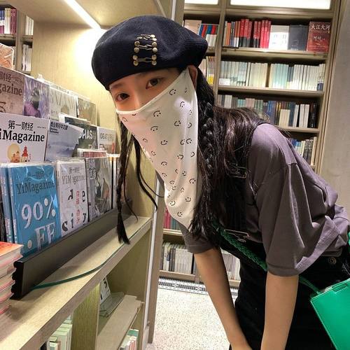 ins夏季时尚全脸防晒遮阳护脸护颈网红小红书素颜遮脸面罩女潮人