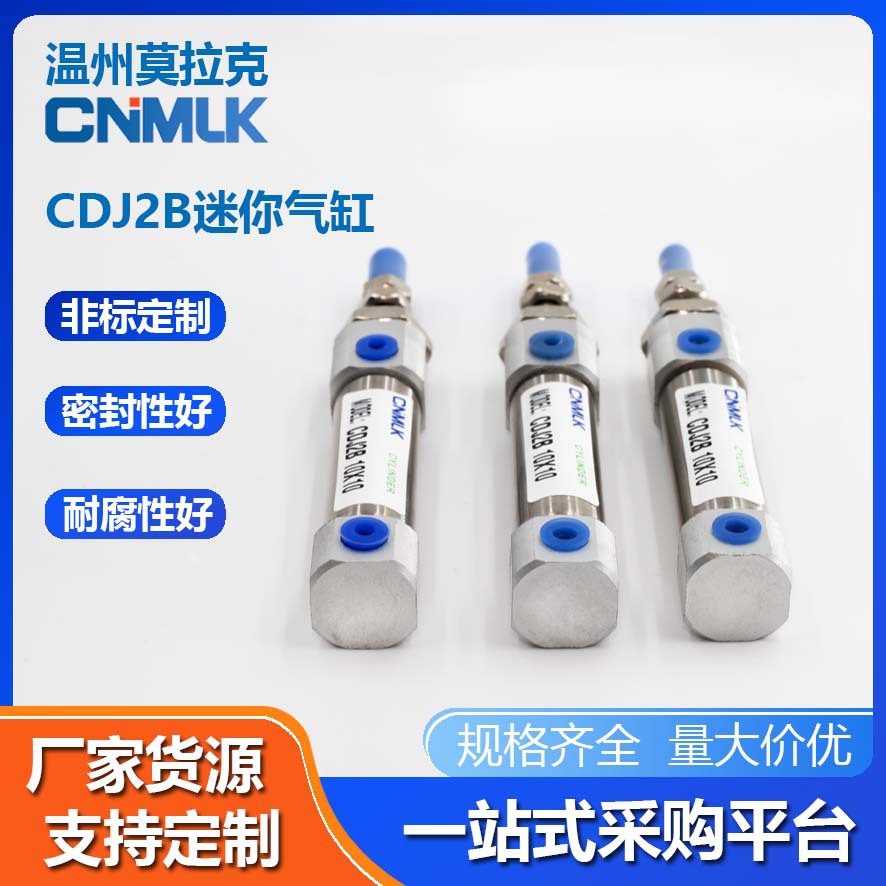 CDJ2B不锈钢小型迷你气缸16/10-10*15/20/30/40/50-B行程可调XC8