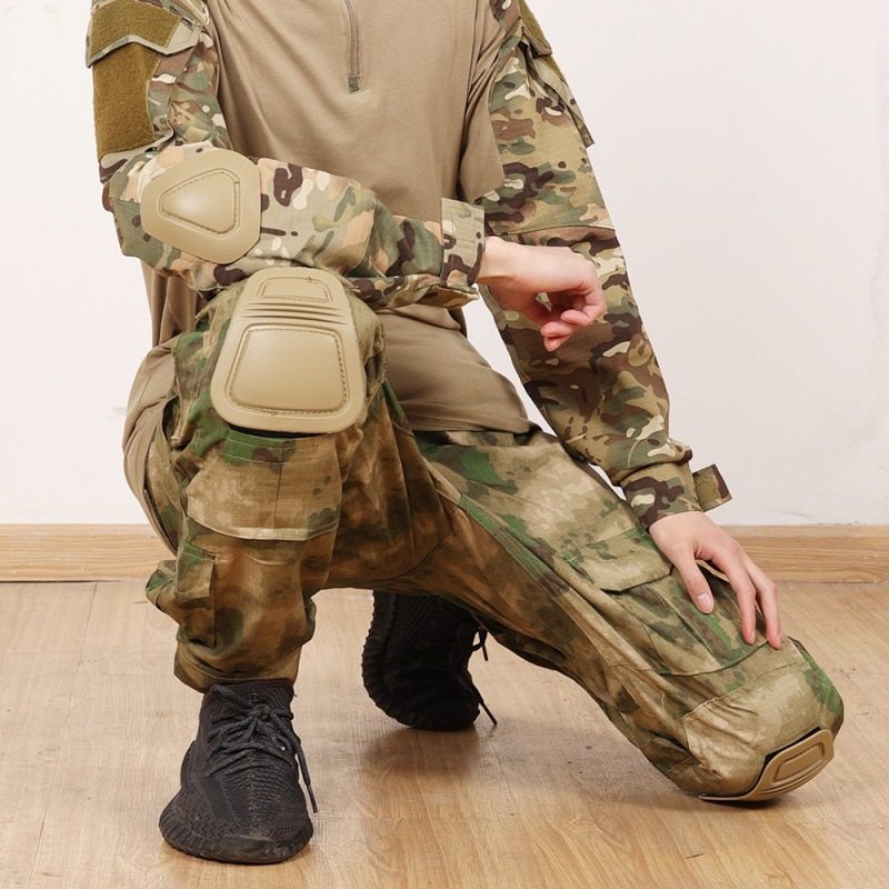 厂家直供军迷战术青蛙服护膝护肘g2g3护具快插式内护膝四件套装可