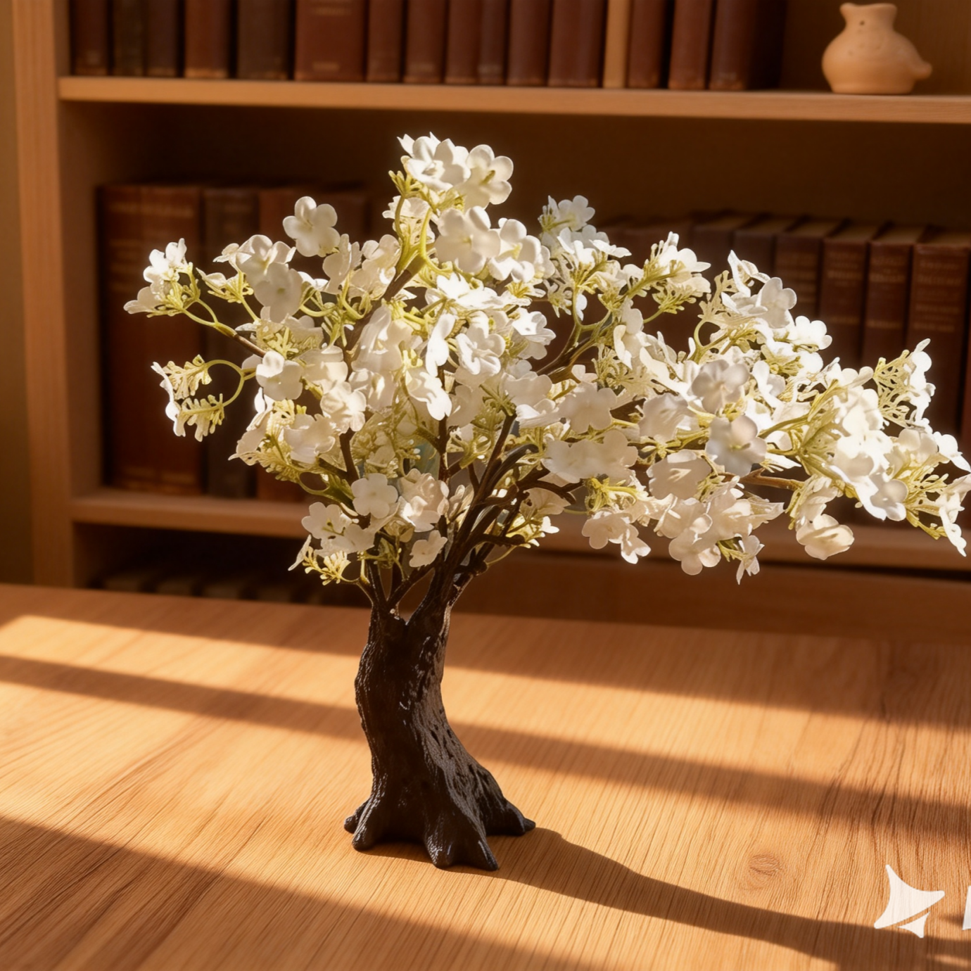 仿真樱花树摆件白色花朵家居装饰桌面工艺品客厅书房拍摄道具假花