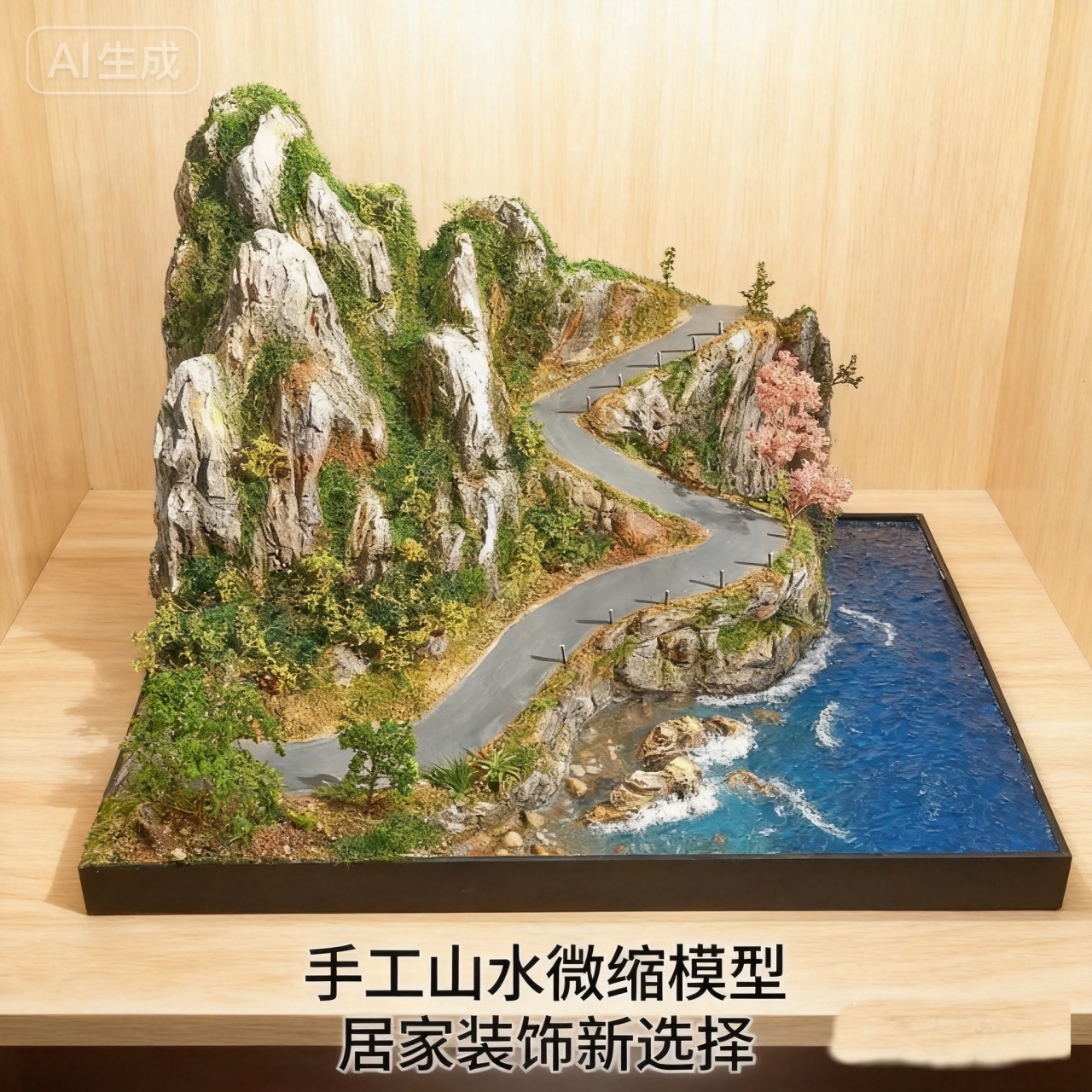 微缩景观模型海洋山川场景手工制作动物潮玩拍摄道具仿真自然风光