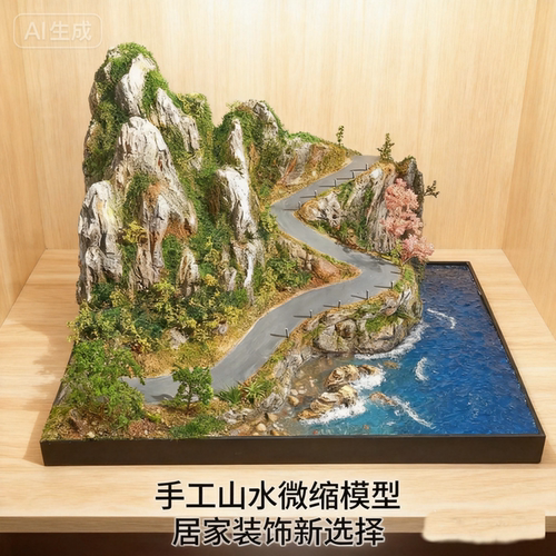 微缩景观模型海洋山川场景手工制作动物潮玩拍摄道具仿真自然风光