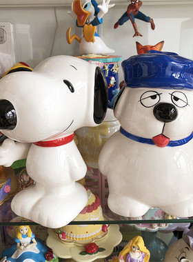 原d 敲可爱 卡通 史努比花生漫画 表哥奥拉夫陶瓷储钱罐 存钱筒