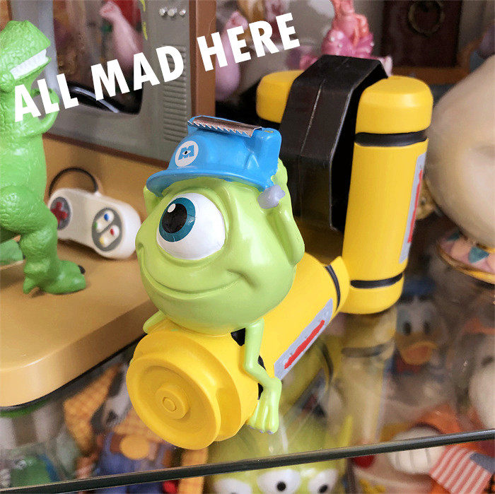 包邮 日本 可爱 卡通 单眼怪 大眼仔 树脂胶带座桌面摆件模型玩具