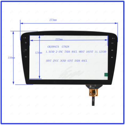 用于哥斯骏派D60车载导航手写273*50MM外屏玻璃电容触摸屏GT928