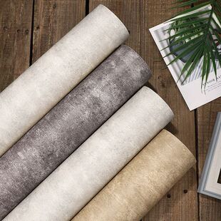 卧室工业电视墙贴灰水泥pvc粘防水自背景壁纸北欧风复古墙纸贴纸