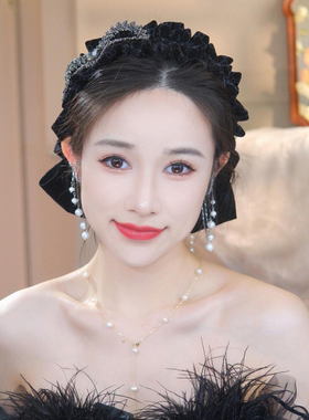 铂思亚黑色高颅顶发箍女