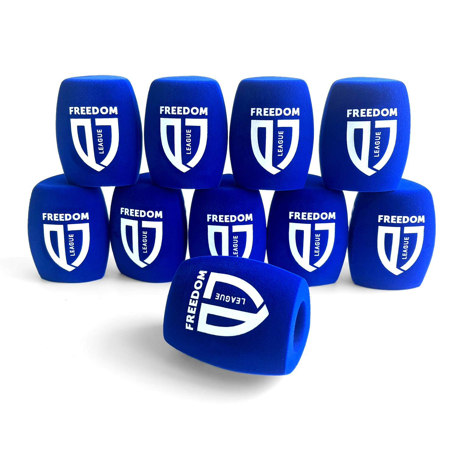 定制电视台采访LOGO三角海绵植绒标识手持主播异形防风话筒套台标