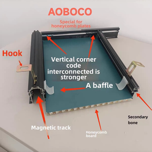 蜂窝板吊顶磁吸轨道灯快速装配件材料不锈钢304发光龙骨线形灯边
