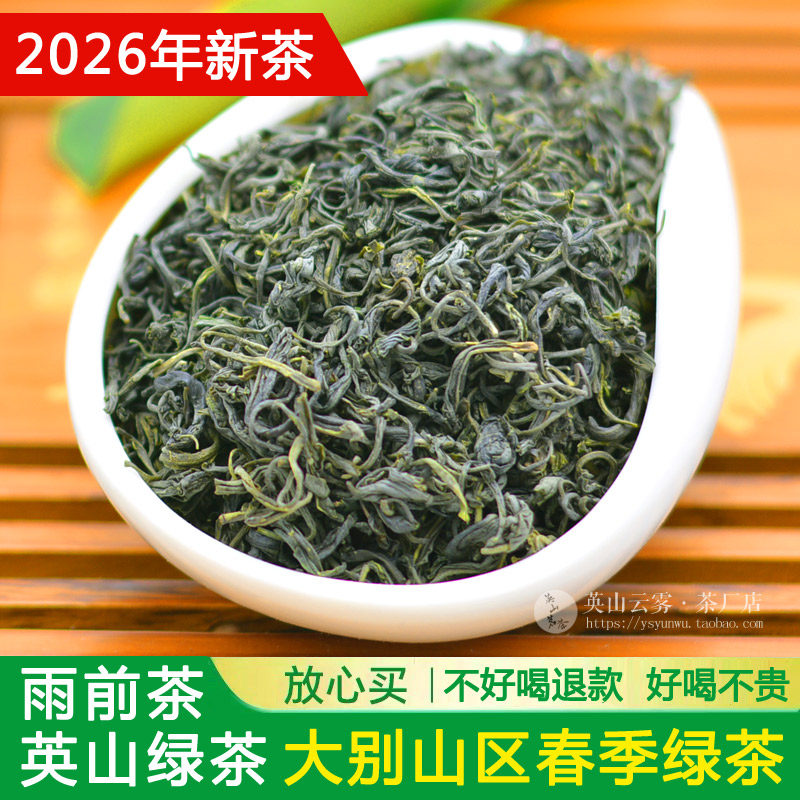 2026新茶雨前茶春茶英山云雾绿茶高山茶叶浓郁耐泡口粮茶500g袋装