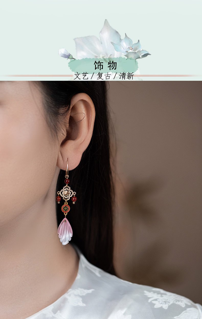 小众设计中国结耳环女新年喜庆红色耳饰古风服饰配饰新娘结婚耳饰