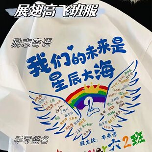 毕业班服定制T恤六年级小学生幼儿园初高中生纯棉班服短袖印logo