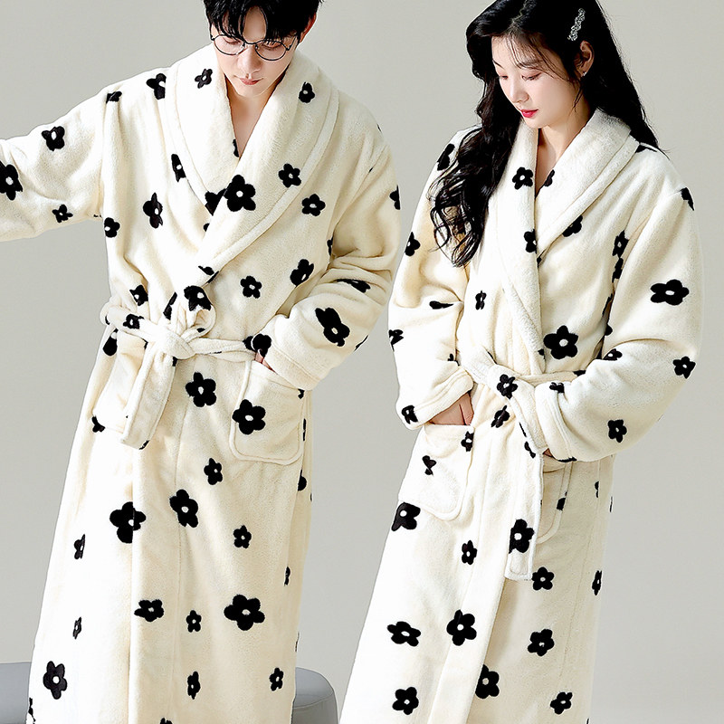 情侣睡袍男女秋冬季加厚珊瑚绒保暖长袖春秋法兰绒睡衣可外穿浴袍,女士内衣/男士内衣/家居服,睡袍/浴袍,淘宝优惠券,粉丝福利购,淘宝优惠卷
