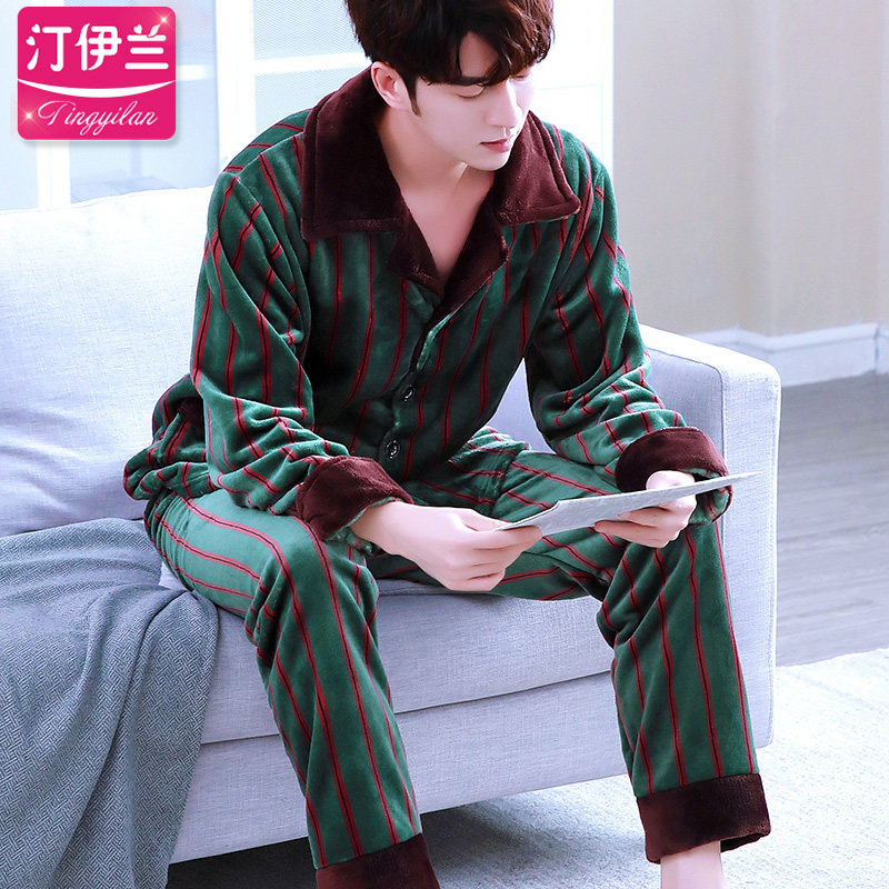 加厚珊瑚绒睡衣男士冬季长袖春秋法兰绒秋冬款家居服冬天加绒套装使用感如何?