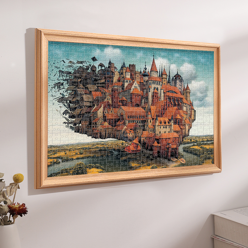 实木拼图框架裱框相框1000片架框挂墙500块拼图框50×75装裱画框