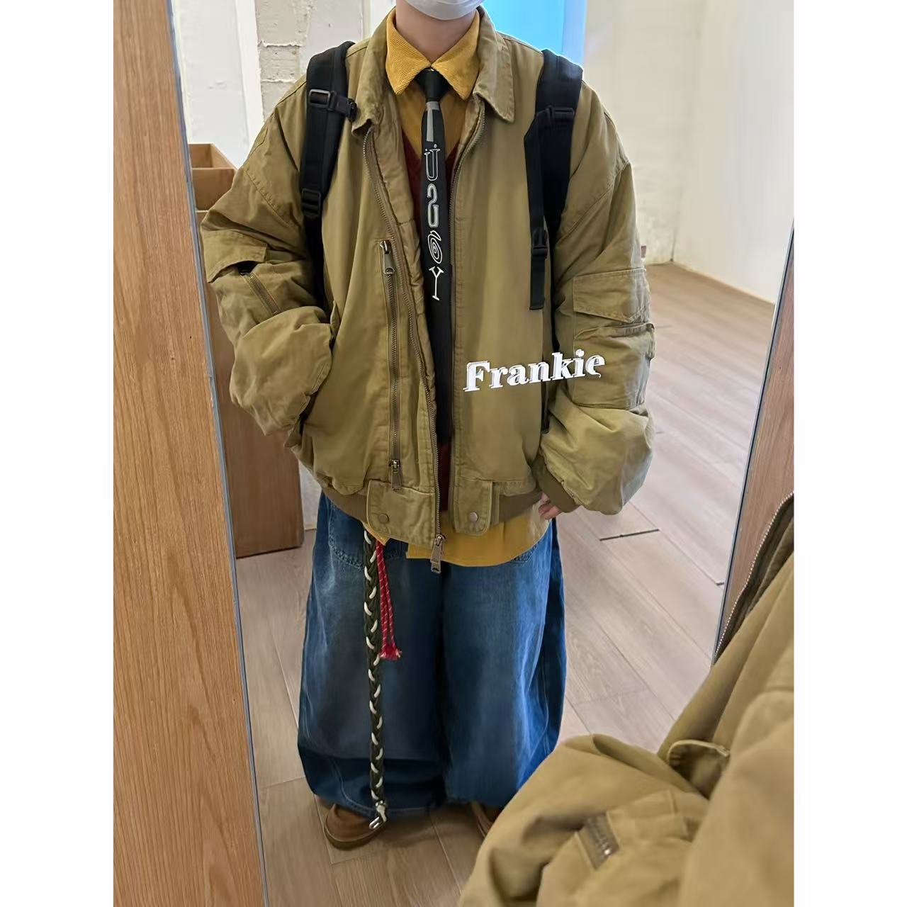 美式复古巴恩风棉服外套男女秋冬