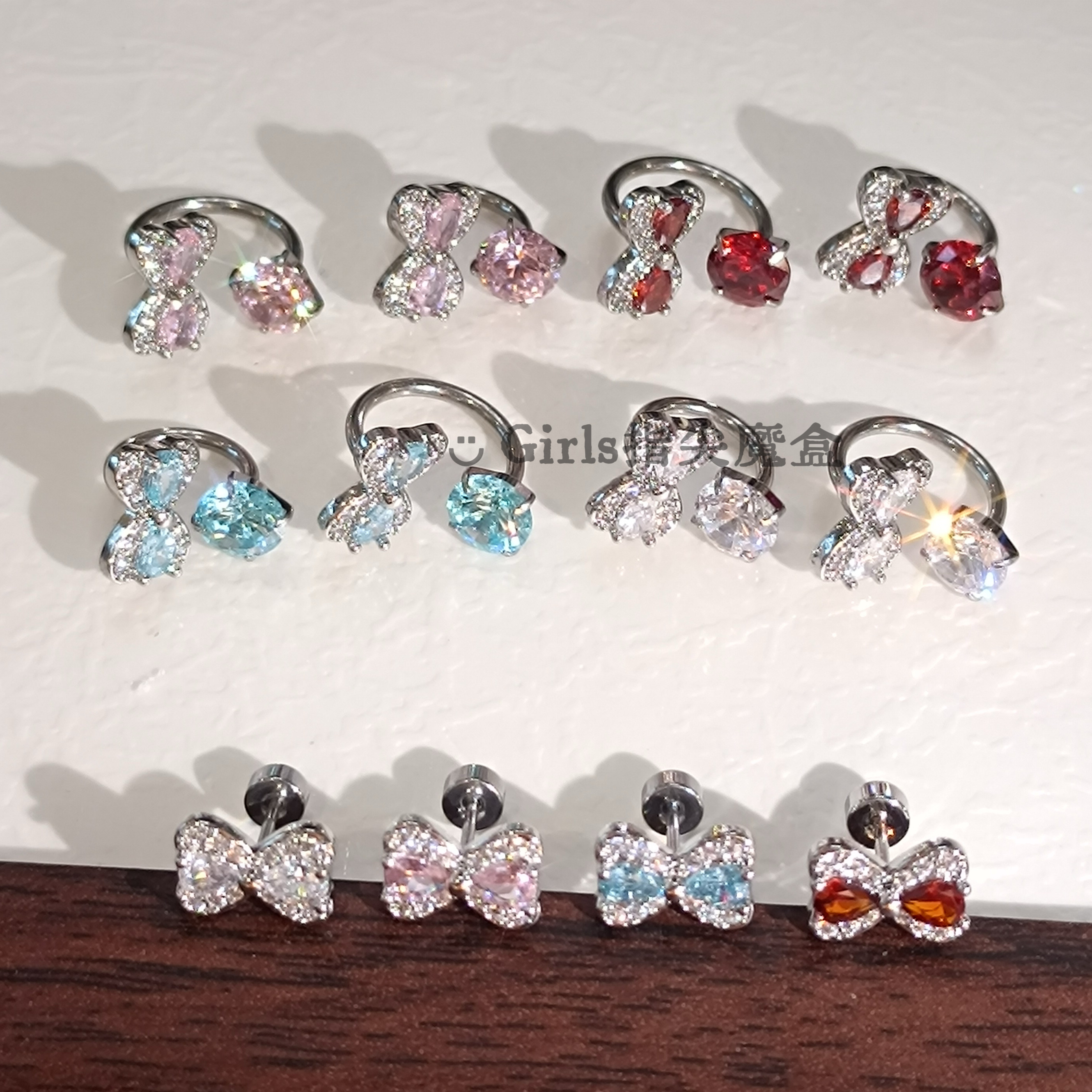 爆闪蝴蝶结螺丝耳钉耳骨钉边缘耳蜗马蹄环防过敏医用钛钢/钛合金,个性定制/设计服务/DIY,耳饰定制,淘宝优惠券,粉丝福利购,淘宝优惠卷