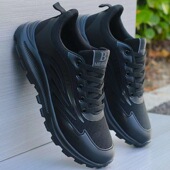 皮面防水运动鞋 防滑跑步鞋 男士 百搭老爹鞋 一件代发 男鞋 工作鞋 新款