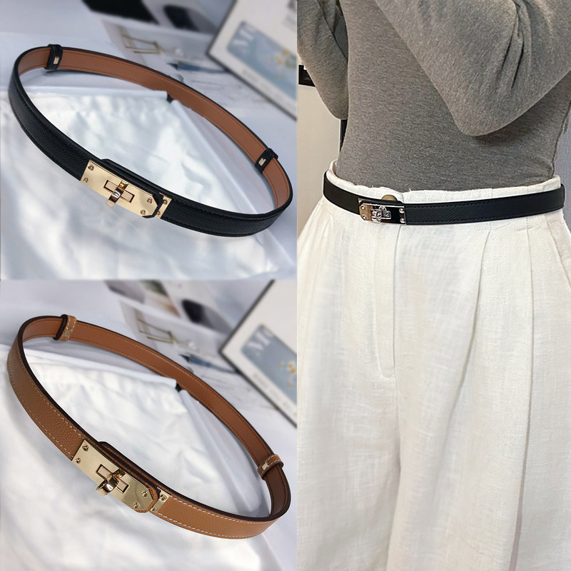 h家kelly扣凯莉腰带女真皮百搭装饰大衣毛衣裙子收腰OL通勤小皮带