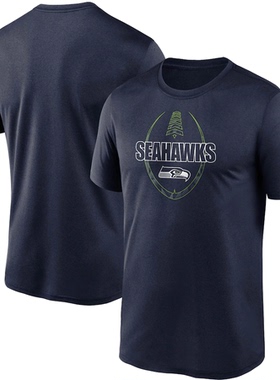 NFL球衣男夏季海鹰Seattle Seahawks橄榄球服宽松男士速干短袖T恤