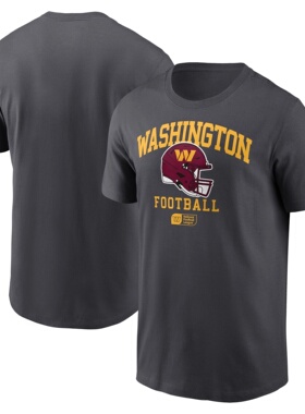NFL球衣夏季华盛顿指挥官队Commanders橄榄球服宽松男速干短袖T恤