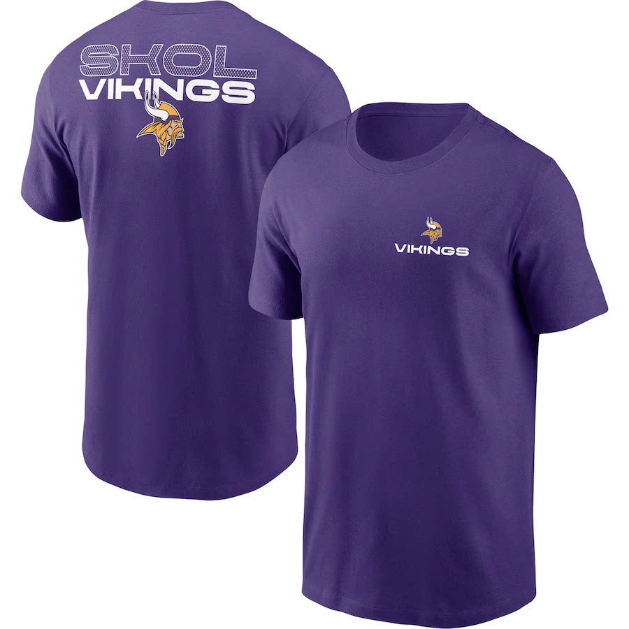 NFL球衣夏季维京人MinnesotaVikings橄榄球服宽松男士速干短袖T恤 - 实物图