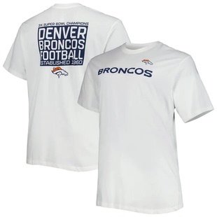 NFL球衣夏季丹佛野马Denver Broncos橄榄球服宽松男士速干短袖T恤