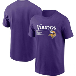 NFL球衣男夏季维京人MinnesotaVikings休闲运动长袖宽松男短袖T恤