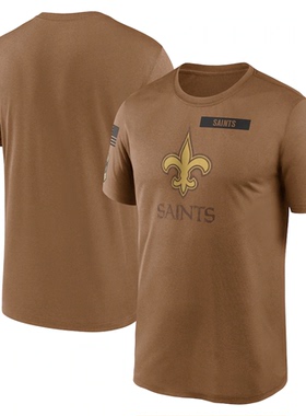 NFL球衣男夏季致敬版圣徒New Orleans Saints运动长袖宽松短袖T恤
