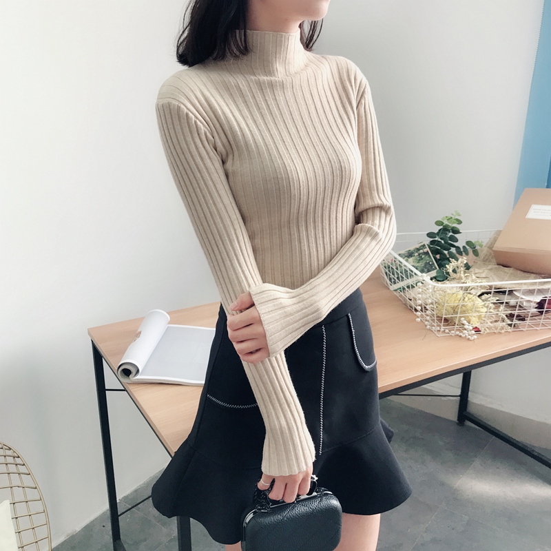 2018ÇﶬŮװп°æ°ë¸ßÁìÌ×Í·³¤ÐäëÒ¶̿îÐÞÉí°Ù´îÕëÖ¯´òµ×ÉÀ