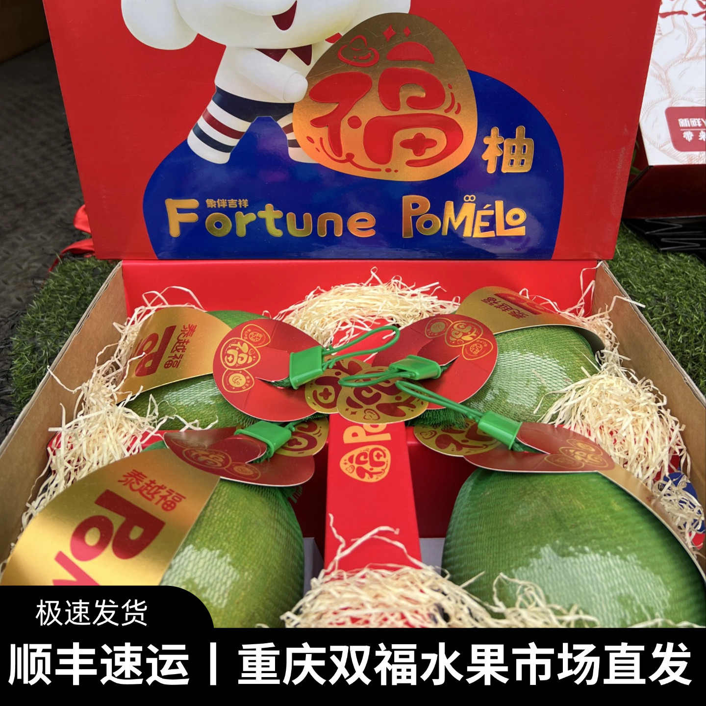 泰越福翡翠红柚4个礼盒装红心柚